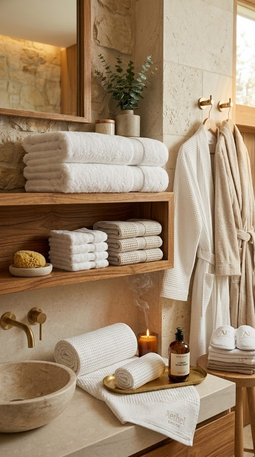 Resort Luxury Plush 100% Cotton Bath Linen Set - Hotel White